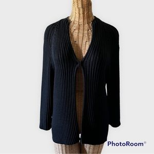Dana Buchman Ribbed Sweater w/ Hook & Eye Closure